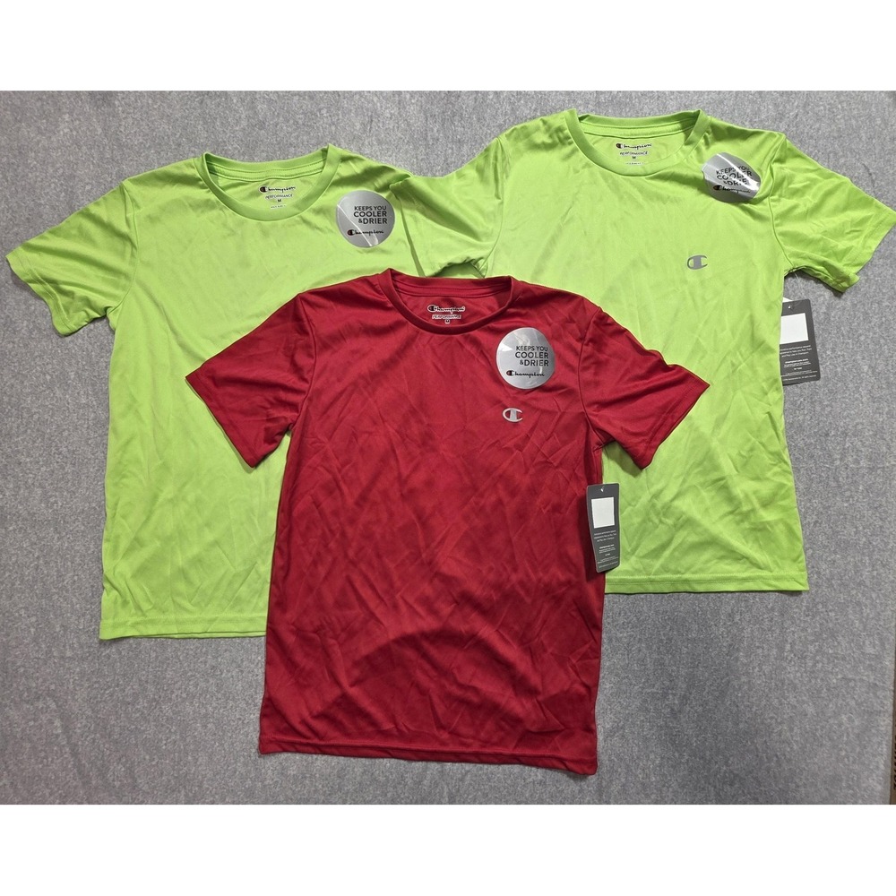 Champion Shirts Lot Mens Medium Green Red Performance Athletic You Drier